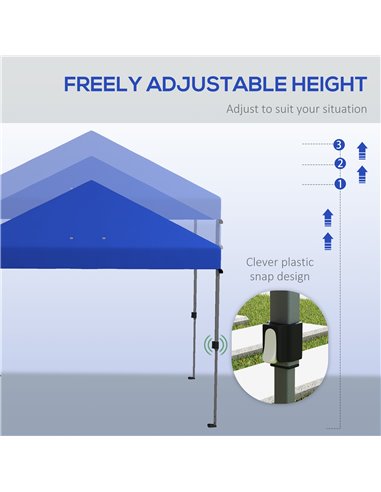 Outsunny 3 x 3(m) Pop Up Gazebo, 1 Person Easy up Marquee Party Tent with 1-Button Push, Adjustable Straight Legs, Wheeled Bag, 