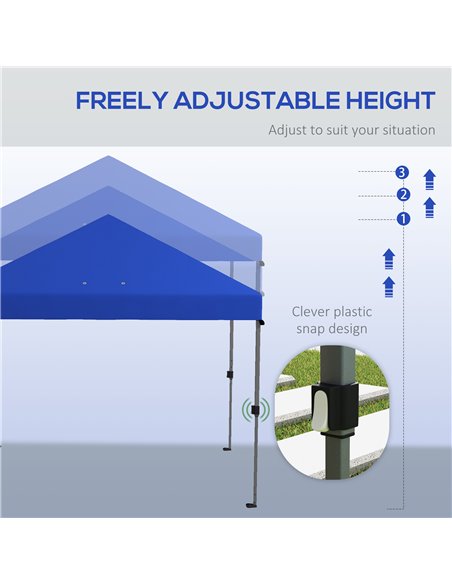 Outsunny 3 x 3(m) Pop Up Gazebo, 1 Person Easy up Marquee Party Tent with 1-Button Push, Adjustable Straight Legs, Wheeled Bag,  - pic 36610 | FastDaddyshop