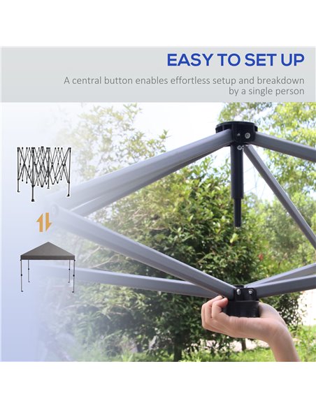 Outsunny 3 x 3(m) Pop Up Gazebo, 1 Person Easy up Marquee Party Tent with 1-Button Push, Adjustable Straight Legs, Wheeled Bag,  - pic 36618 | FastDaddyshop