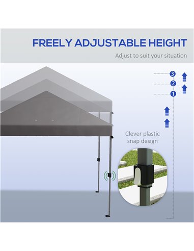 Outsunny 3 x 3(m) Pop Up Gazebo, 1 Person Easy up Marquee Party Tent with 1-Button Push, Adjustable Straight Legs, Wheeled Bag, 