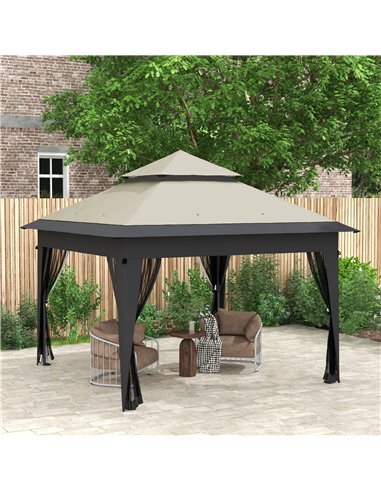 Outsunny 3 x 3(m) Pop Up Gazebo with Mosquito Netting, Grey 84C-505V00LG