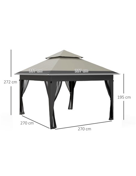 Outsunny 3 x 3(m) Pop Up Gazebo with Mosquito Netting, Grey 84C-505V00LG - pic 36644 | FastDaddyshop