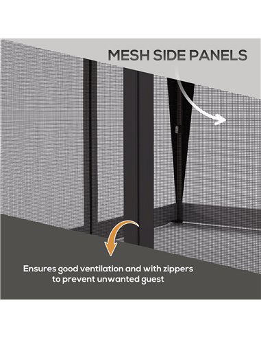 Outsunny 3 x 3(m) Pop Up Gazebo with Mosquito Netting, Grey 84C-505V00LG