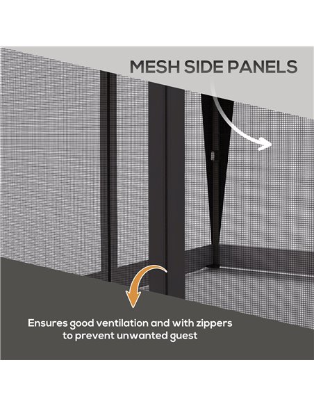 Outsunny 3 x 3(m) Pop Up Gazebo with Mosquito Netting, Grey 84C-505V00LG - pic 36646 | FastDaddyshop