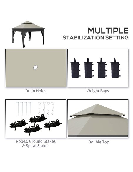 Outsunny 3 x 3(m) Pop Up Gazebo with Mosquito Netting, 1 Person Easy up Marquee Party Tent with 1-Button Push, Double Roof, Carr - pic 36647 | FastDaddyshop
