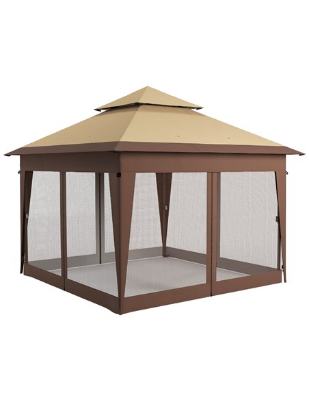 Outsunny 3 x 3(m) Pop Up Gazebo with Mosquito Netting, Khaki 84C-505V00KK - pic 36651 | FastDaddyshop