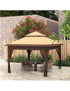 Outsunny 3 x 3(m) Pop Up Gazebo with Mosquito Netting, Khaki 84C-505V00KK 2