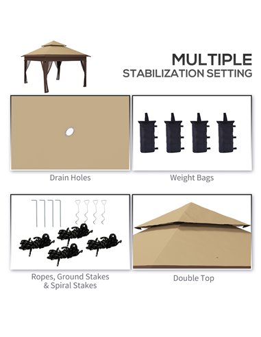 Outsunny 3 x 3(m) Pop Up Gazebo with Mosquito Netting, 1 Person Easy up Marquee Party Tent with 1-Button Push, Double Roof, Carr