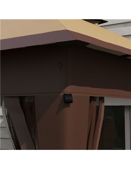 Outsunny 3 x 3(m) Pop Up Gazebo with Mosquito Netting, 1 Person Easy up Marquee Party Tent with 1-Button Push, Double Roof, Carr - pic 36659 | FastDaddyshop