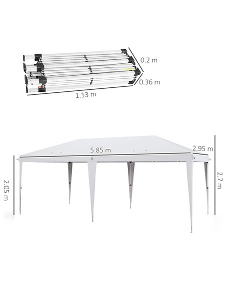 Outsunny 6 x 3(m) Garden Large Gazebo Canopy Waterproof Outdoor Party Tent Marquee 84C-118V03WT - pic 36680 | FastDaddyshop
