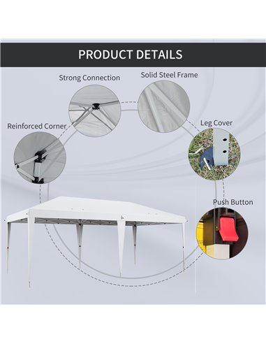 Outsunny 6 x 3(m) Garden Large Gazebo Canopy Waterproof Outdoor Party Tent Marquee 84C-118V03WT