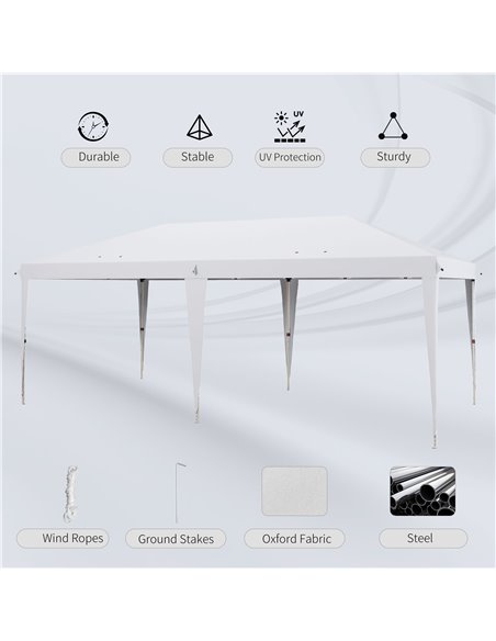 Outsunny 6 x 3(m) Garden Large Gazebo Canopy Waterproof Outdoor Party Tent Marquee 84C-118V03WT - pic 36683 | FastDaddyshop
