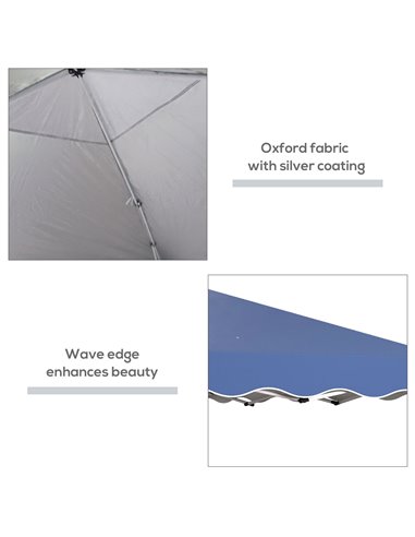 Outsunny 3 x 3m Pop Up Gazebo, Outdoor Camping Gazebo Party Tent with Carry Bag 84C-263V04BU