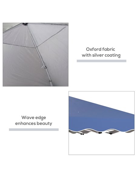 Outsunny 3 x 3m Pop Up Gazebo, Outdoor Camping Gazebo Party Tent with Carry Bag 84C-263V04BU - pic 36693 | FastDaddyshop