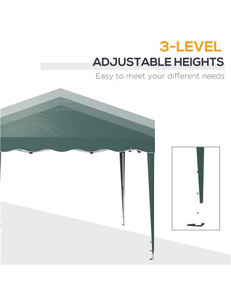Outsunny 3 x 3m Pop Up Gazebo, Outdoor Camping Gazebo Party Tent with Carry Bag 84C-263V04GN - pic 36699 | FastDaddyshop
