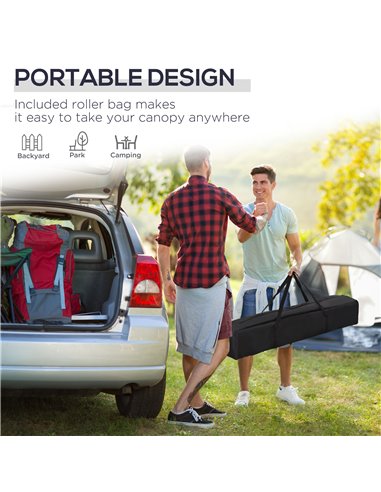 Outsunny 3 x 3m Pop Up Gazebo, Outdoor Camping Gazebo Party Tent with Carry Bag 84C-263V04GN