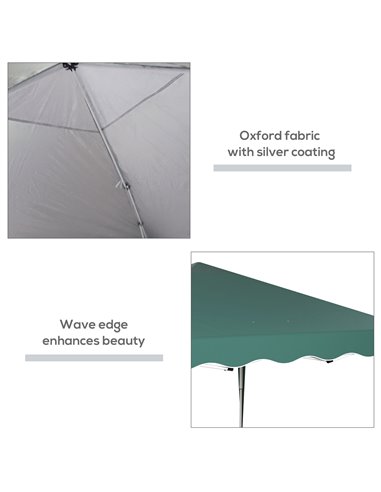 Outsunny 3 x 3m Pop Up Gazebo, Outdoor Camping Gazebo Party Tent with Carry Bag 84C-263V04GN