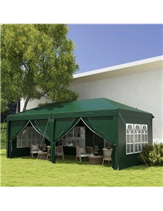 Outsunny 3 x 6m Garden Pop Up Gazebo, Wedding Party Tent Marquee, Green 84C-425V00DG 2