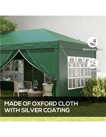 Outsunny 3 x 6m Garden Pop Up Gazebo, Wedding Party Tent Marquee, Water Resistant Awning Canopy With Sidewalls, Windows, Drainag - pic 36708 | FastDaddyshop
