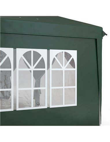 Outsunny 3 x 6m Garden Pop Up Gazebo, Wedding Party Tent Marquee, Water Resistant Awning Canopy With Sidewalls, Windows, Drainag
