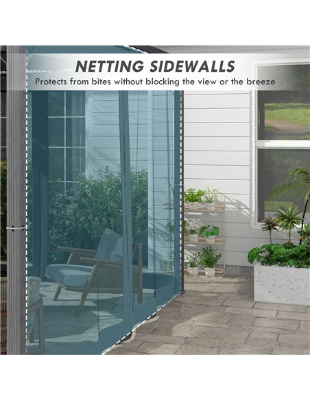 Outsunny 3 x 3 m Retractable Pergola, Garden Gazebo Shelter with Nettings, for Grill, Patio, Deck, Dark Grey 84C-482V01GY - pic 36727 | FastDaddyshop