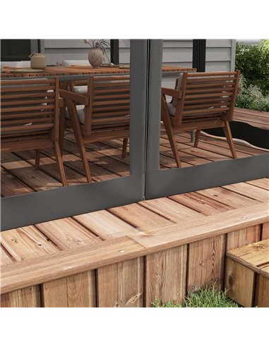 Outsunny 3 x 3 m Retractable Pergola, Garden Gazebo Shelter with Nettings, for Grill, Patio, Deck, Dark Grey 84C-482V01GY