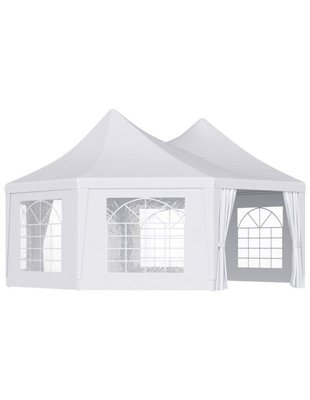 Outsunny 6.8m x 5m Octagonal Party Tent, Wedding Marquee, White 01-0005-002 - pic 36732 | FastDaddyshop