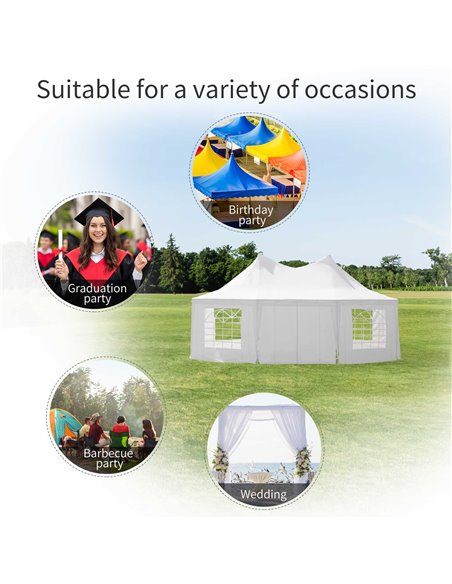 Outsunny 6.8m x 5m Octagonal Party Tent / Wedding Marquee-White 01-0005-002 - pic 36738 | FastDaddyshop