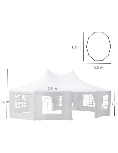Outsunny 8.9x6.5 m Waterproof Marquee Canopy, White 01-0006-002 - pic 36752 | FastDaddyshop
