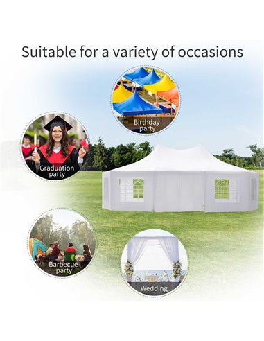 Outsunny 8.9x6.5 m Waterproof Marquee Canopy, White 01-0006-002