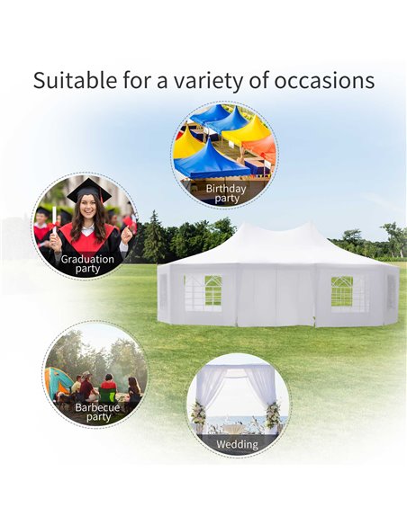 Outsunny 8.9x6.5 m Waterproof Marquee Canopy, White 01-0006-002 - pic 36753 | FastDaddyshop