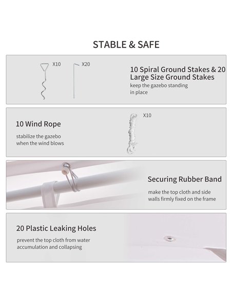 Outsunny 8.9x6.5 m Waterproof Marquee Canopy-White 01-0006-002 - pic 36754 | FastDaddyshop