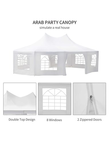 Outsunny 8.9x6.5 m Waterproof Marquee Canopy-White 01-0006-002
