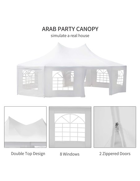 Outsunny 8.9x6.5 m Waterproof Marquee Canopy-White 01-0006-002 - pic 36756 | FastDaddyshop