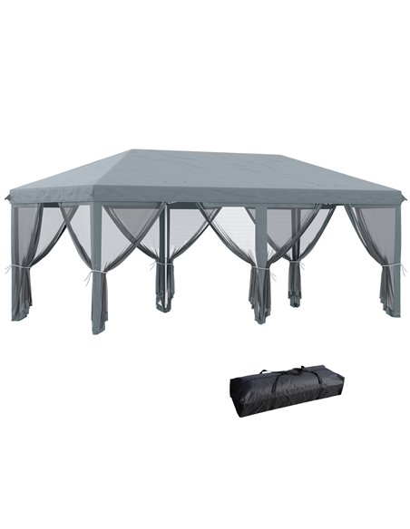 Outsunny 6 x 3m Pop Up Canopy, Marquee Party Wedding Tent, Grey 840-012V03GY - pic 36759 | FastDaddyshop