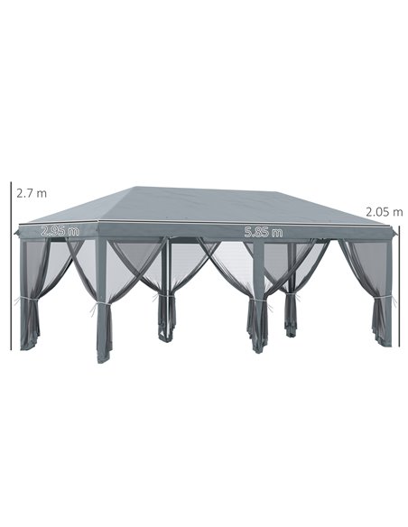 Outsunny 6 x 3m Pop Up Canopy, Marquee Party Wedding Tent, Grey 840-012V03GY - pic 36761 | FastDaddyshop