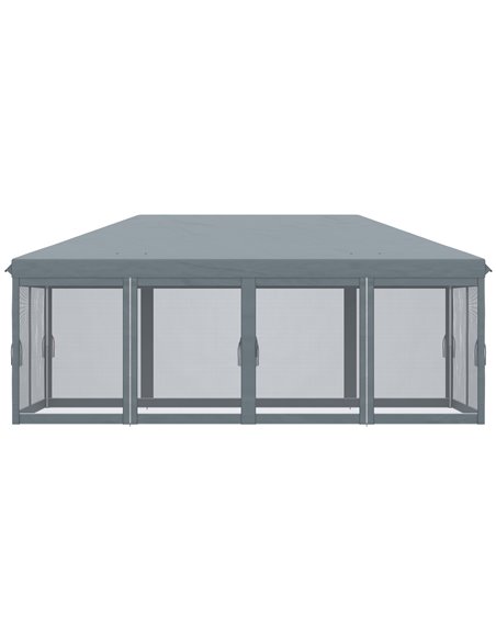 Outsunny 6 x 3m Pop Up Canopy, Outdoor Canopy Shelter, Marquee Party Wedding Tent with 6 Mesh Walls and Carry Bag, Grey 840-012V - pic 36767 | FastDaddyshop