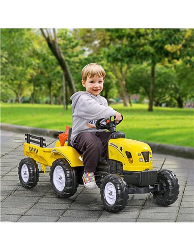 HOMCOM Pedal Go Kart Ride on Tractor w/ Shovel & Rake Four Wheels Child Toy 341-017V00YL