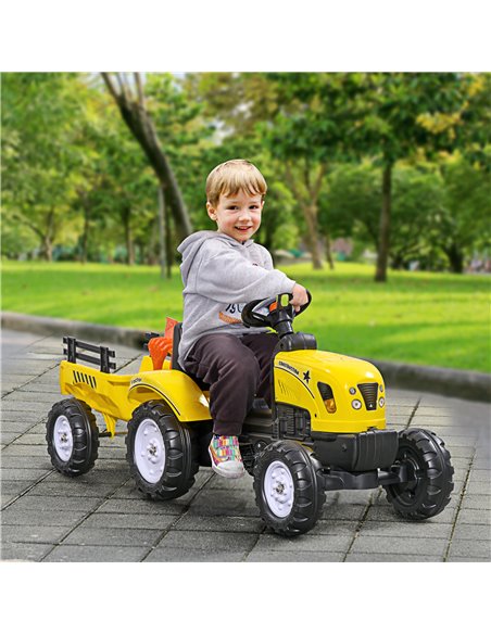 HOMCOM Pedal Go Kart Ride on Tractor w/ Shovel & Rake Four Wheels Child Toy 341-017V00YL - pic 36796 | FastDaddyshop