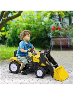HOMCOM Kids Pedal Go Kart Ride On Excavator with Front Loader Digger 341-018V00YL 2