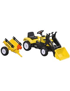 HOMCOM Kids Pedal Go Kart Excavator, Yellow 341-019V00YL