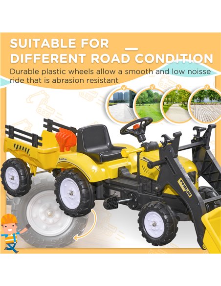 HOMCOM Kids Pedal Go Kart Excavator-Yellow 341-019V00YL - pic 36818 | FastDaddyshop