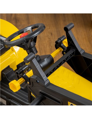 HOMCOM Kids Pedal Go Kart Excavator-Yellow 341-019V00YL