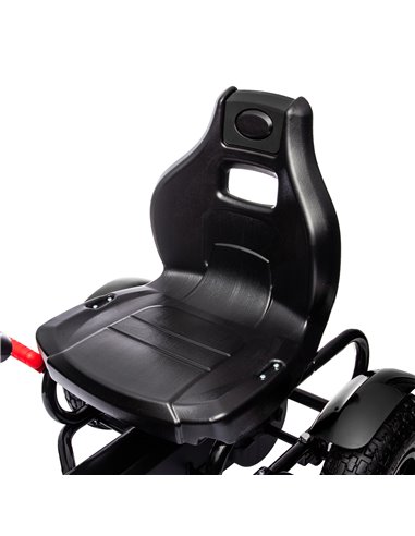 HOMCOM Metal Kids Pedal Go Kart with Adjustable Seat Inflatable Tyres Black 370-276V00BK
