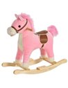 HOMCOM Kids Ride On Plush Rocking Horse with Sound, Pink 330-109PK