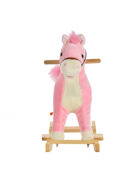 HOMCOM Kids Ride On Plush Rocking Horse w/ Sound Pink 330-109PK - pic 36838 | FastDaddyshop
