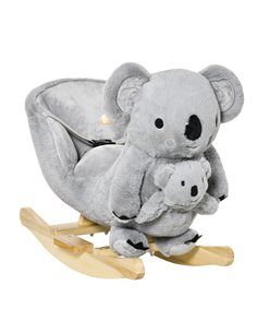 HOMCOM Kids Plush Ride-On Rocking Horse Koala, Grey 330-137