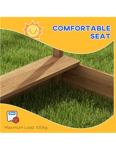 Outsunny Wooden Sandbox with Canopy House Design Brown 343-063V00BN