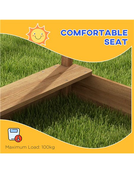 Outsunny Wooden Sandbox with Canopy House Design Brown 343-063V00BN - pic 36872 | FastDaddyshop