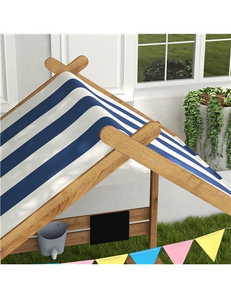 Outsunny Wooden Sandbox with Canopy House Design Brown 343-063V00BN - pic 36874 | FastDaddyshop